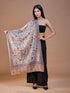 Women's Pure Wool Faux Pashmina Kalamkari Printed Embroidery Stole